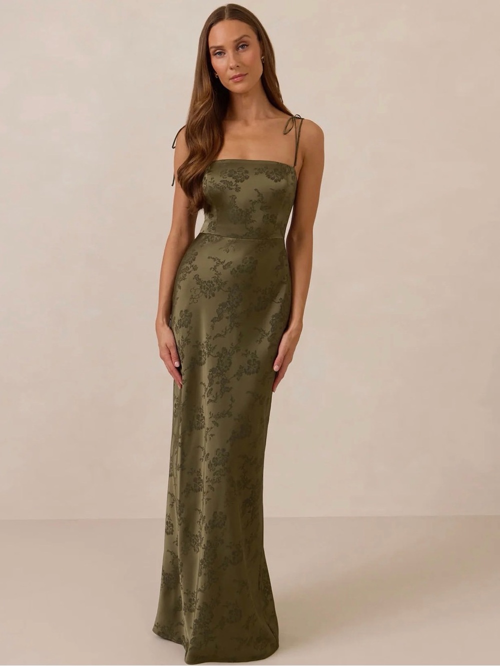 Beckett Dress - Moss Jacquard